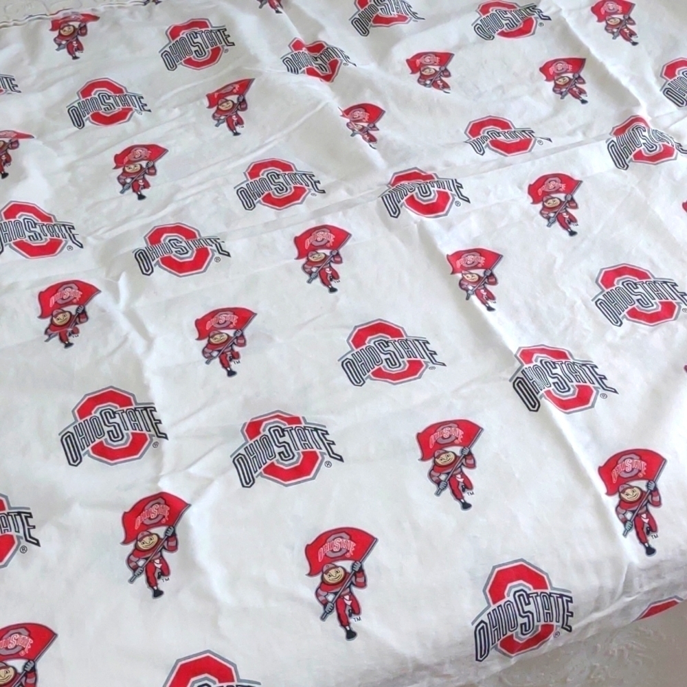 Ohio State Sheet  OSU Flat Bed Sheet Buckeyes College Covers